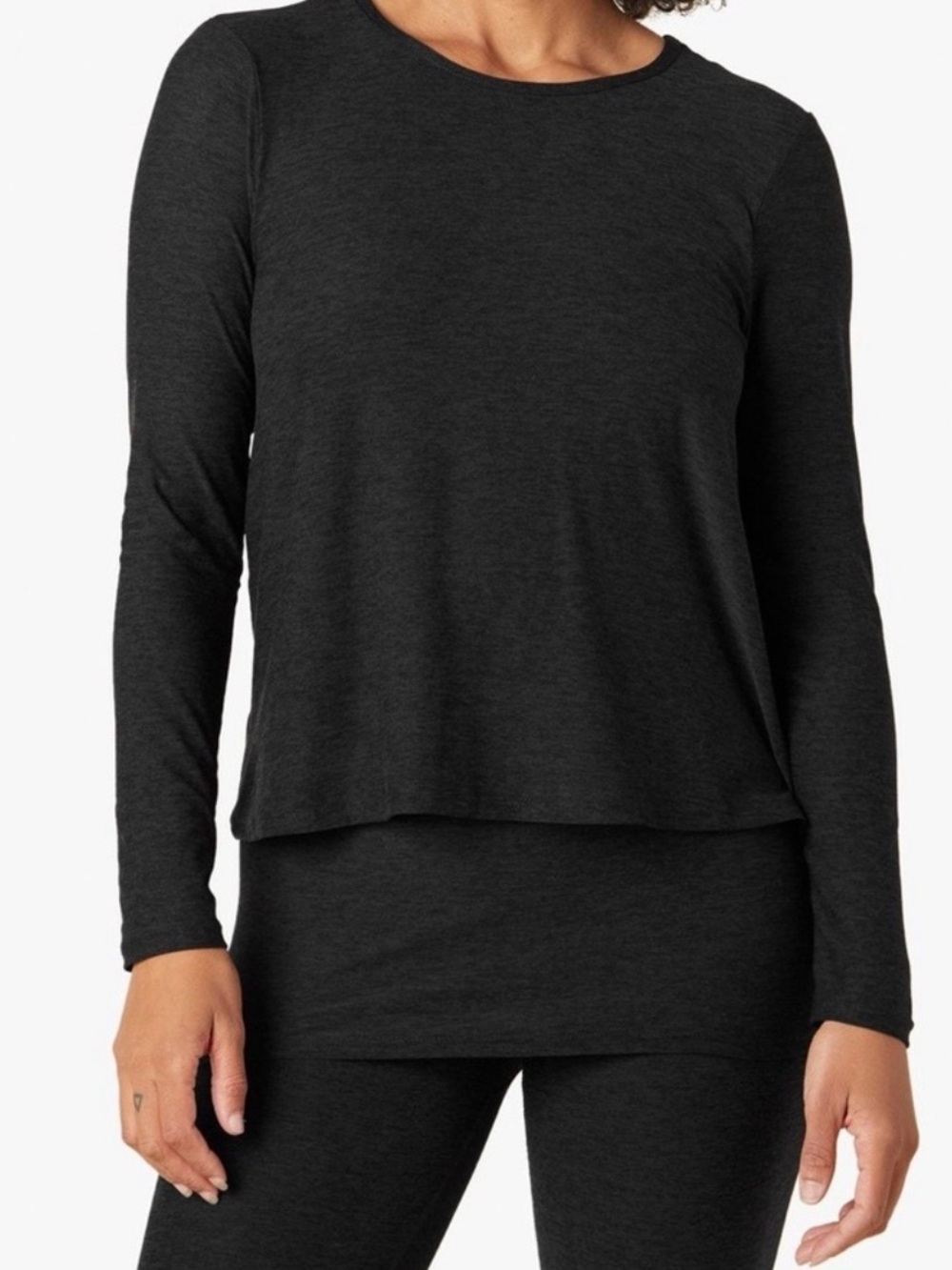 Beyond Yoga Beyond The Bump Featherweight Under Wraps Nursing Overlap Tee Small